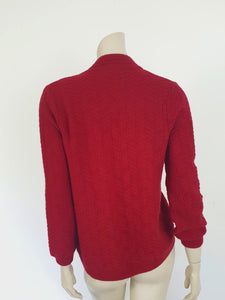 1980s Red Wool Cardigan Jacket by Counterparts - S