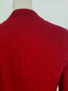 1980s Red Wool Cardigan Jacket by Counterparts - S