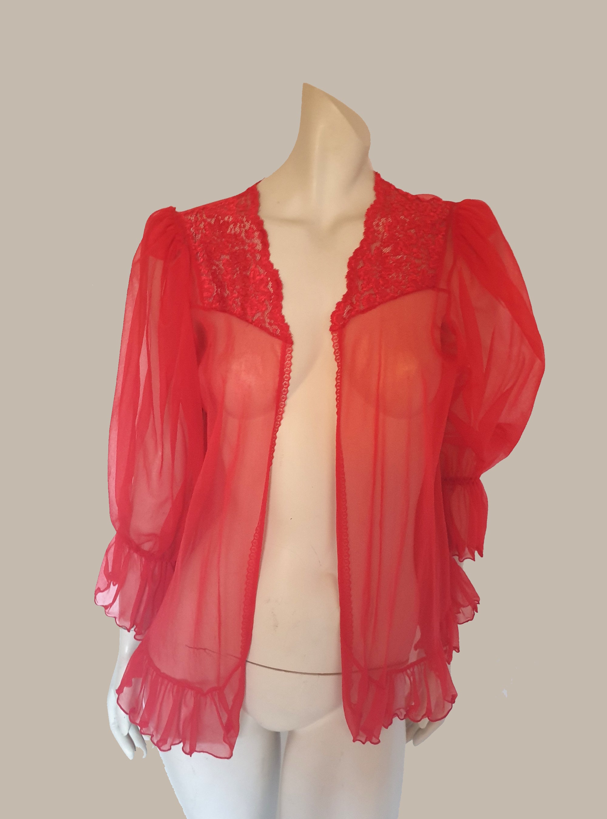 Sheer Red Mini Robe by Cinema Etoile - M