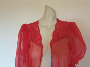 Sheer Red Mini Robe by Cinema Etoile - M