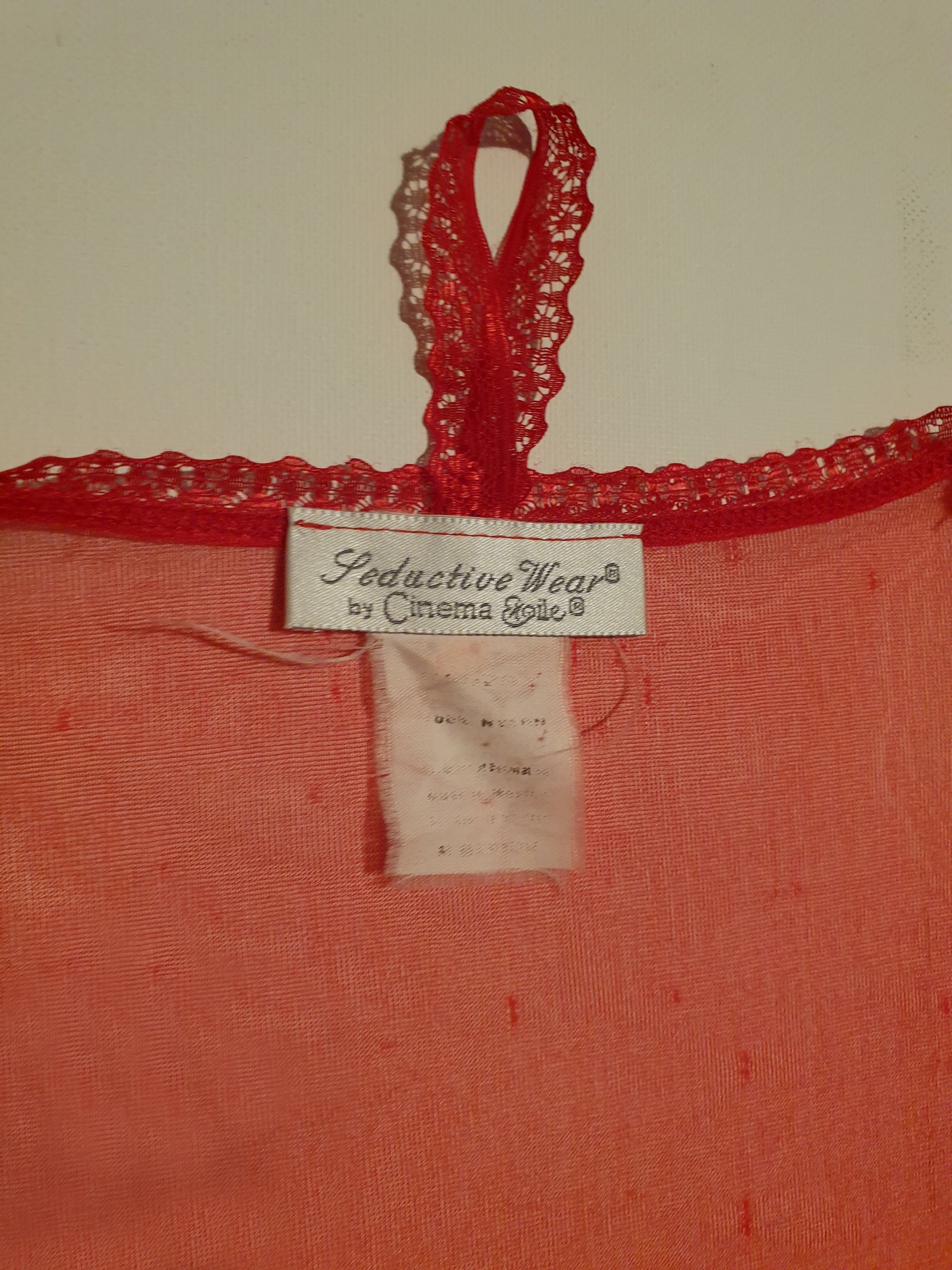 Sheer Red Mini Robe by Cinema Etoile Label - M
