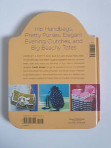 Great little book of patterns for vintage style crocheted bags by designer Candi Jensen. Totes, hobo bags, coin purses and a waterproof beach bag crocheted from recycled shopping bags. Some designs use granny squares, some are embellished with feathers and beads. Hard cover book. 15 designs and 111 pages. Published 2005 by Storey Books, USA.