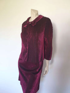 1960s Purple Lurex Skirt Suit by Vera Fashions - M