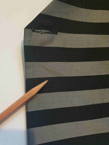 1980s Teena Varigos Grey & Black Striped Longline Jacket - M