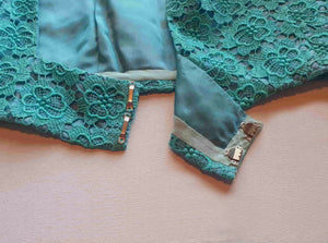 1960s Turquoise Lace Crop Top - XS