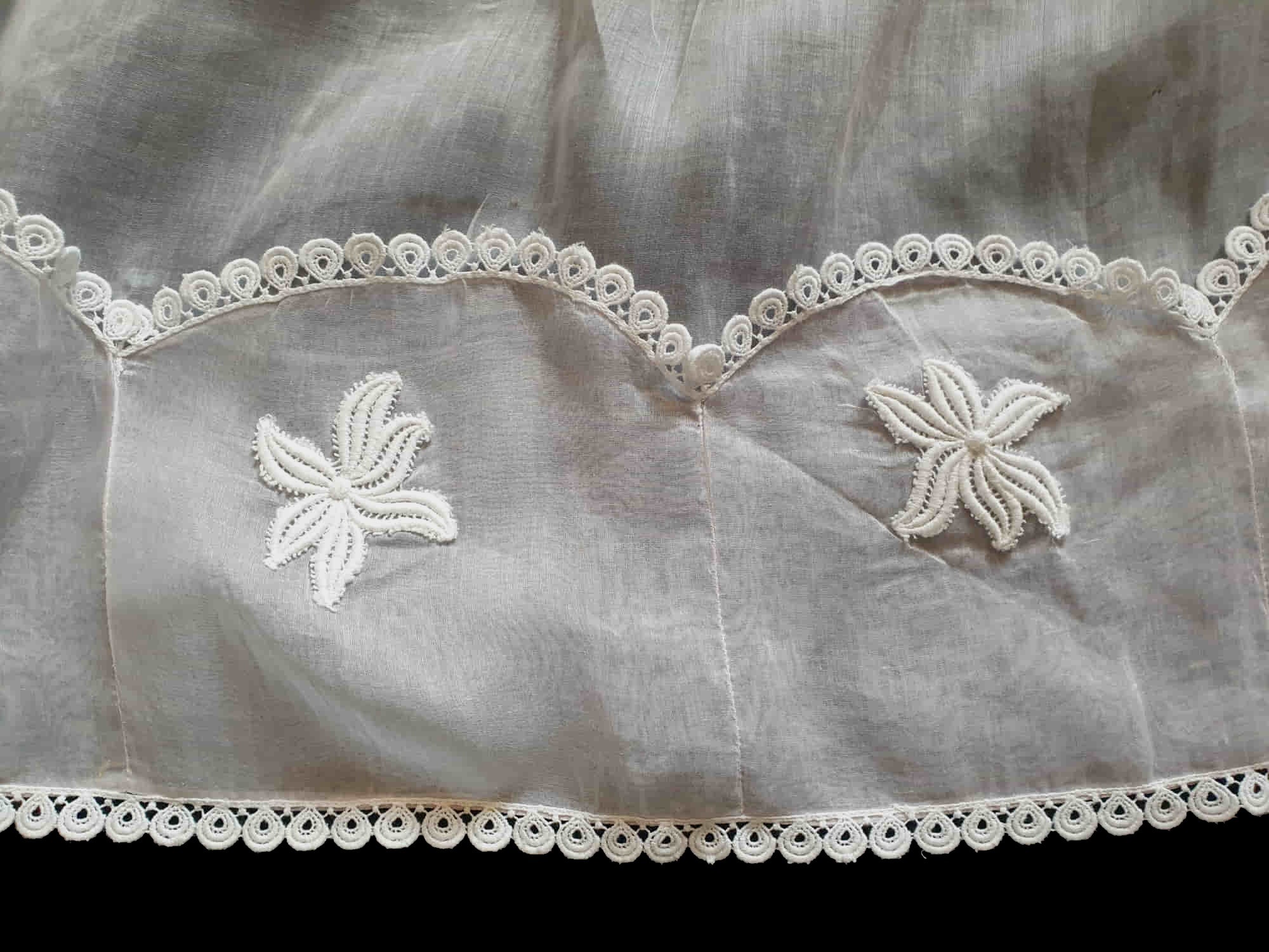 1950s Sheer Pale Pink Organdy Half Apron, Hostess Apron