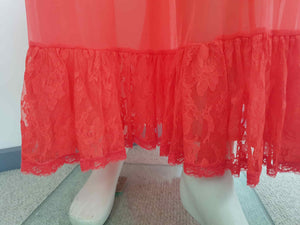 1960s vintage sheer red nightgown and peignoir negligee set Medium