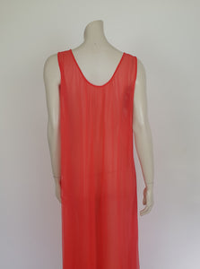 1960s vintage sheer red nightgown and peignoir negligee set Medium