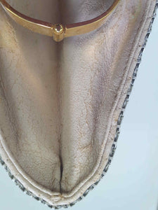 Beige Mesh Shoulder Bag or Clutch by GC - Goldcrest