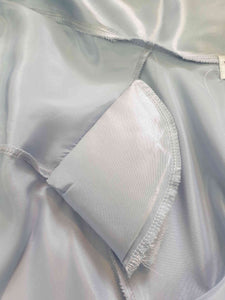 1980s Blue Satin Robe With Lace Trim - S