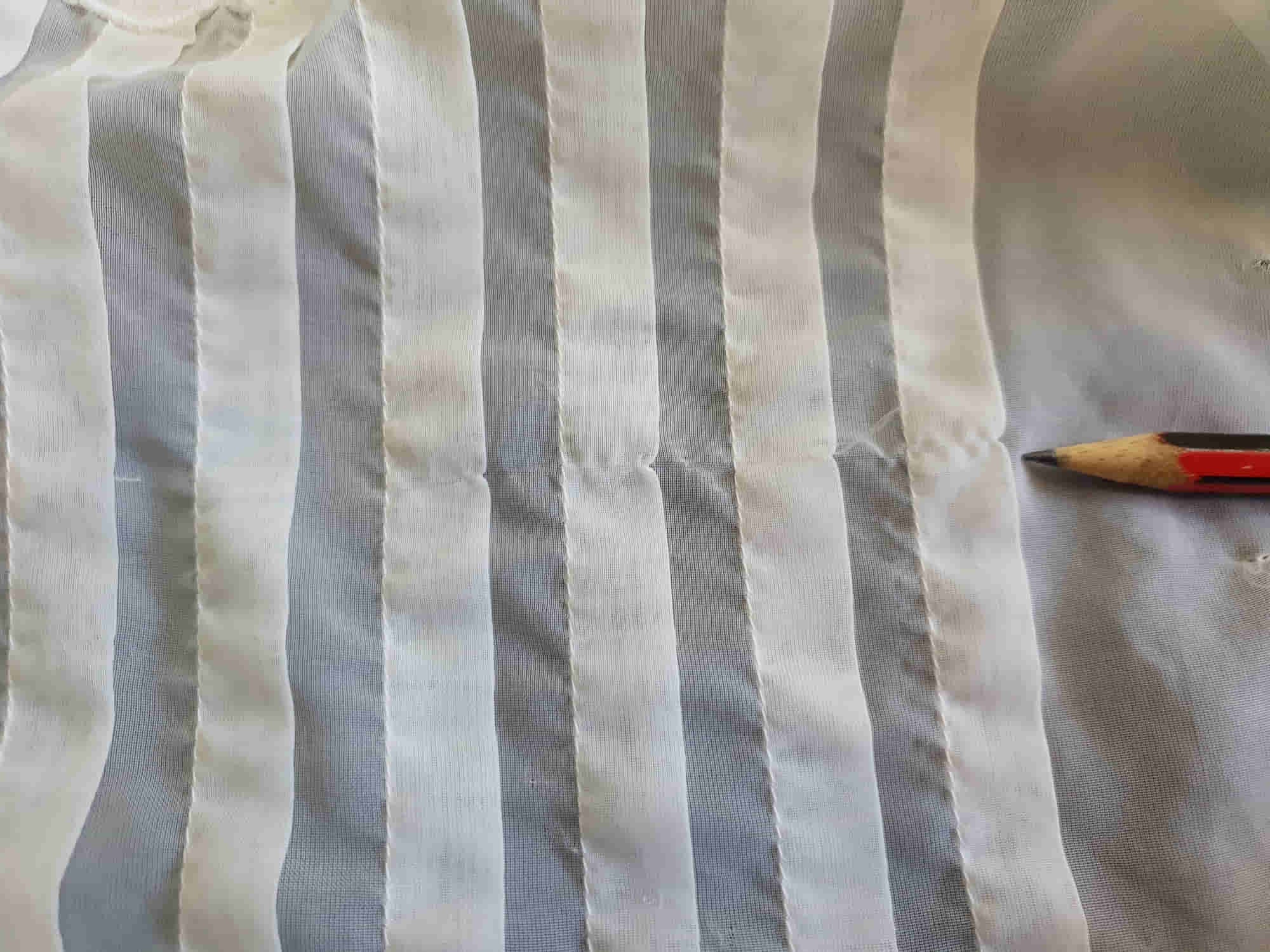 1960s Sheer White Blouse With Front Tucks & Applique  by Park Lane - M
