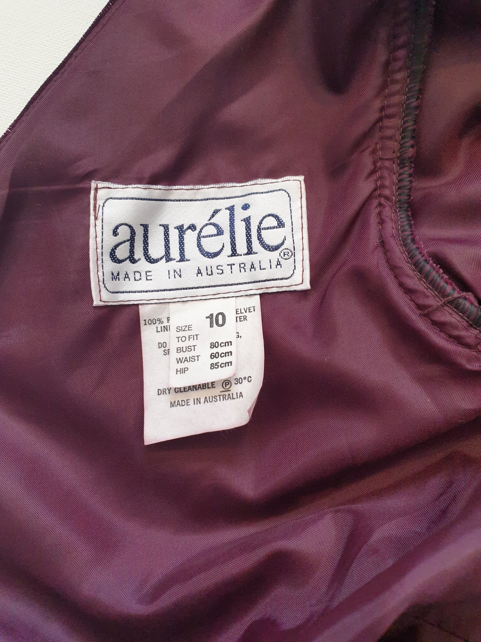 Aurelie dress label 1980s