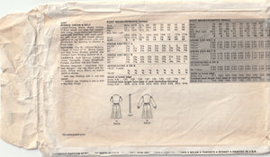 1980s vintage sewing pattern shirtwaist dress butterick 4267 Medium