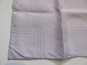 Large lavender coloured pocket handkerchief for adding just a touch of colour to your suit. The hanky has woven borders and hand rolled edges. The colour is very pale, not like the close ups. Pure silk. Made in England and marked Macclesfield Silk with an embroidered label.