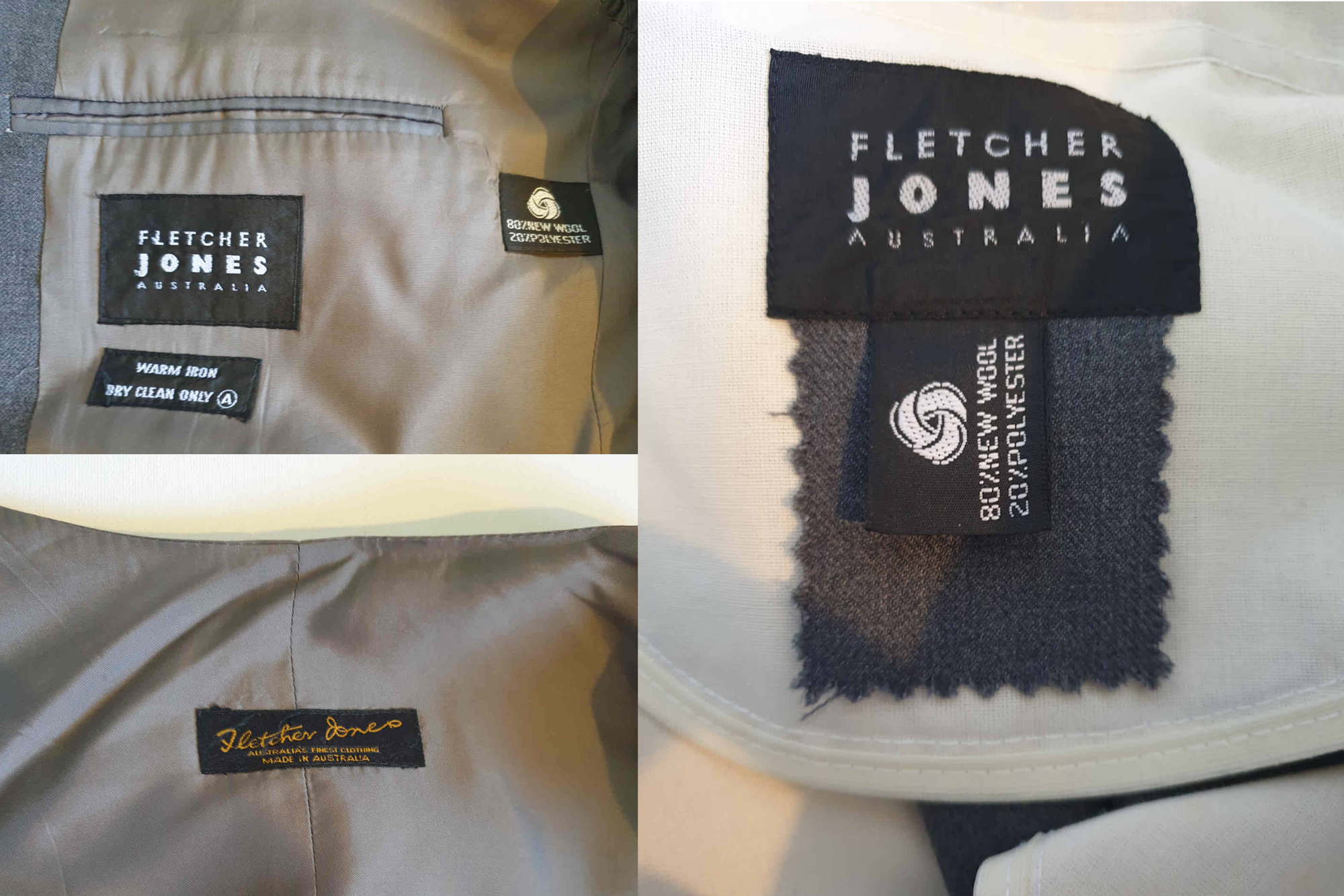 Grey Three Piece Suit by Fletcher Jones c.1990 With Provenance - XL