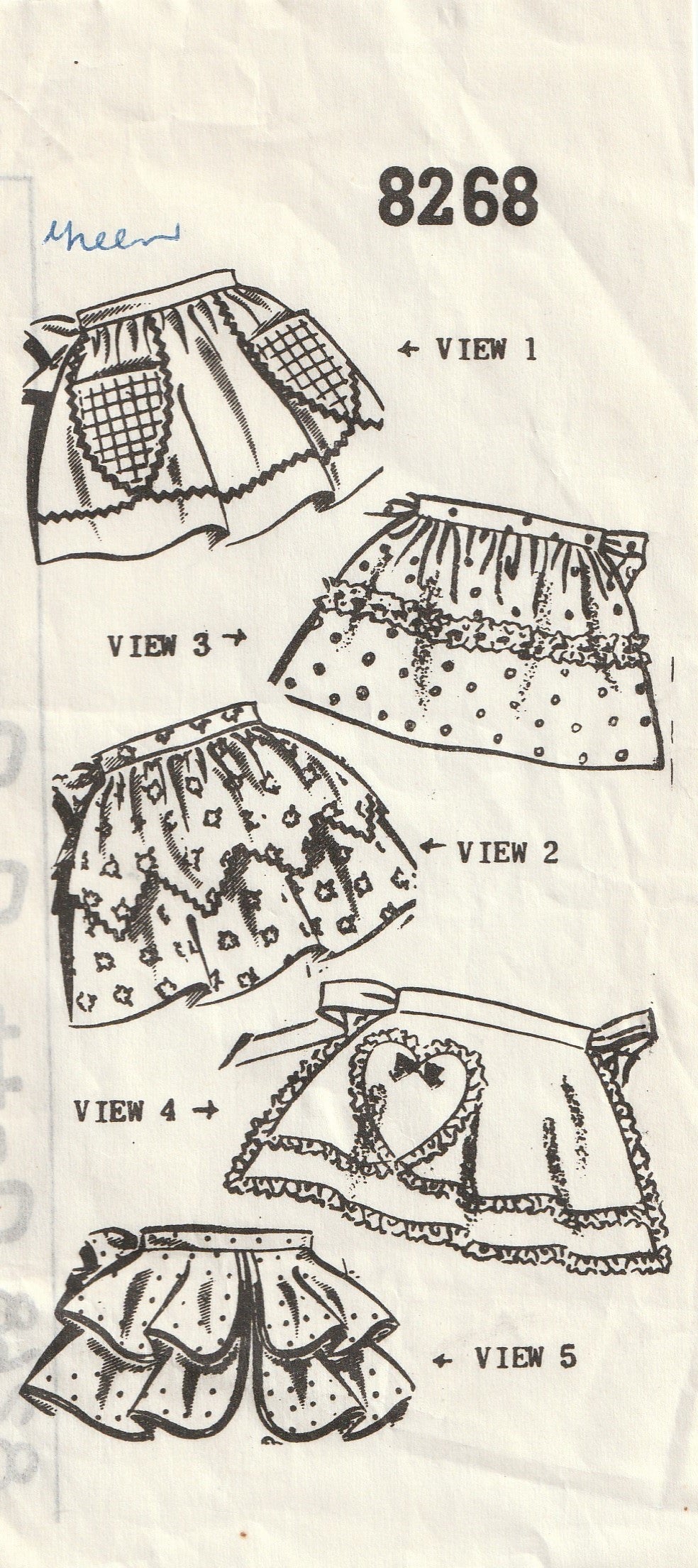 vintage pattern set of aprons patt-o-rama 8268
