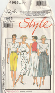1980s vintage pattern skirt pattern