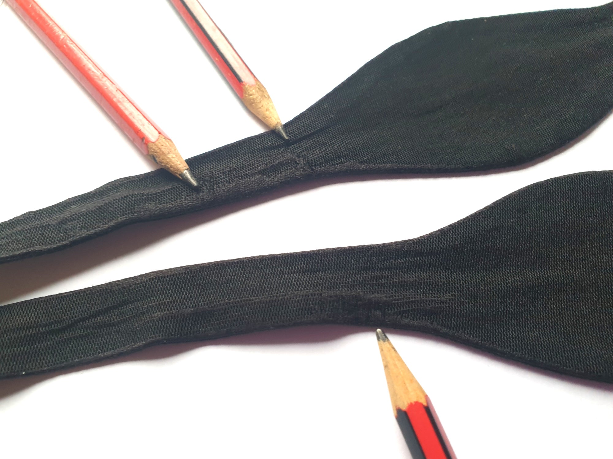 Vintage Black silk faille tie your own bow tie. Adjustable length. No labels.