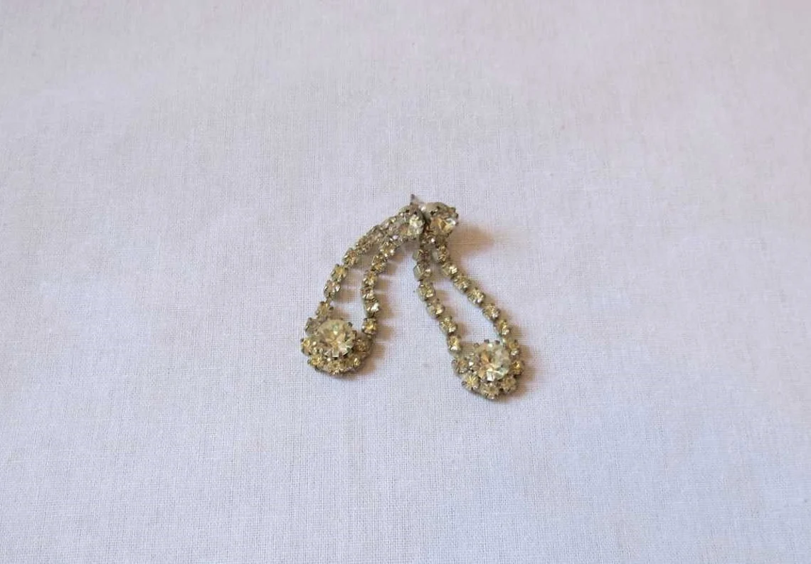 vintage bling diamante drop earrings