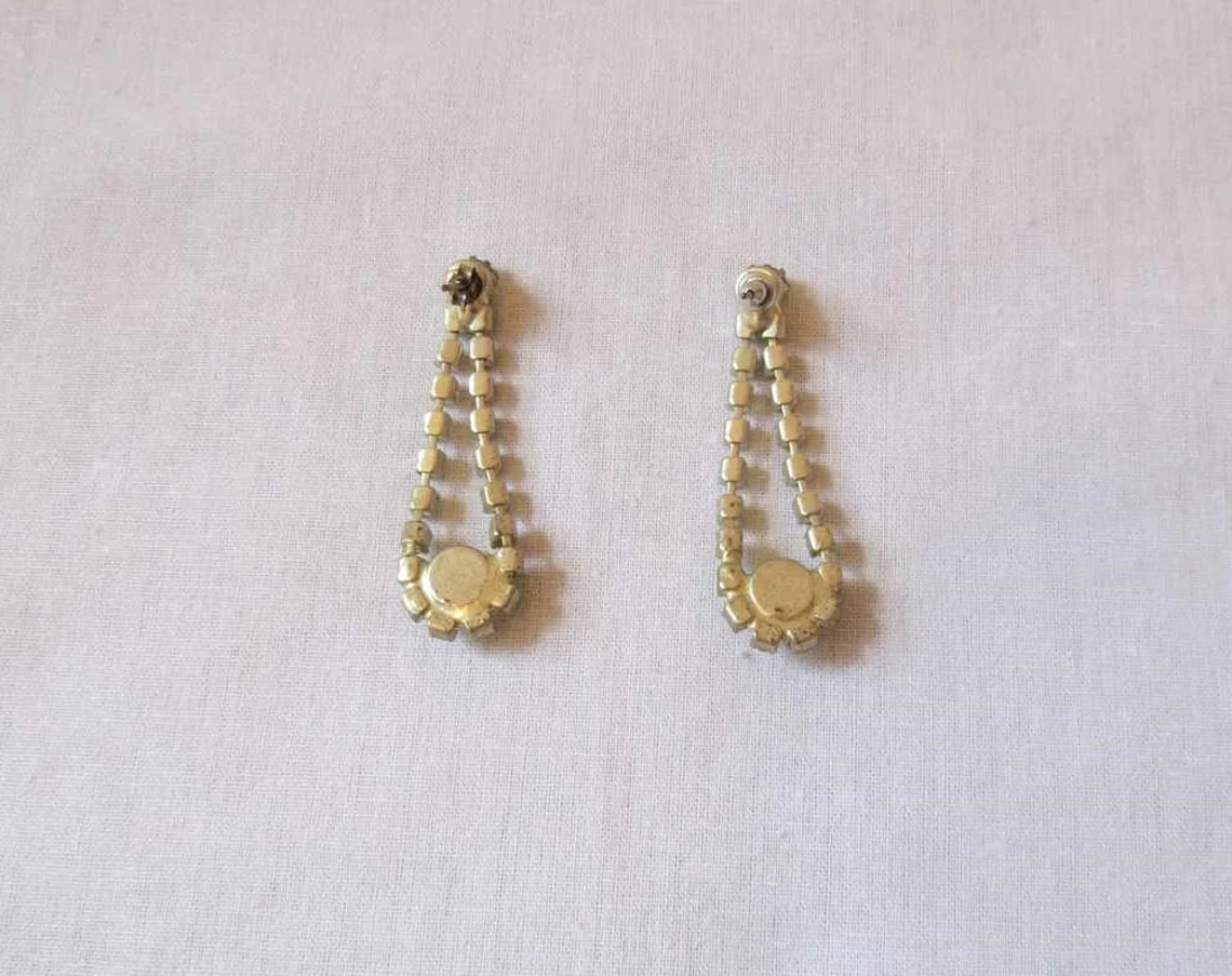 vintage bling diamante drop earrings