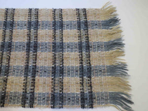 Grey & Beige Wool Blend Fringed Scarf by Descours - Paris