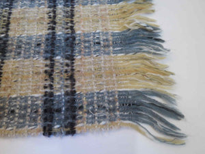 Grey & Beige Wool Blend Fringed Scarf by Descours - Paris