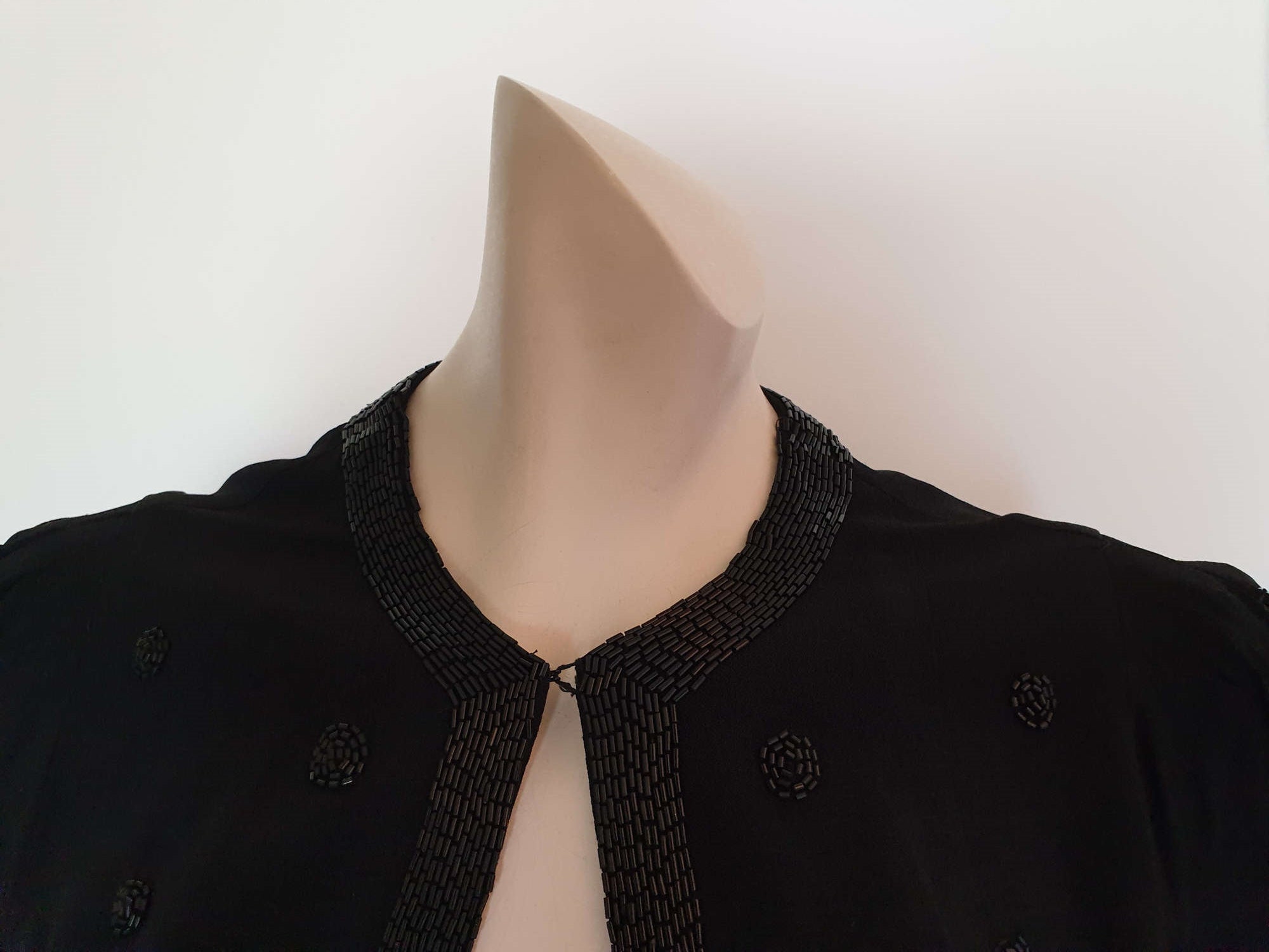 1940s vintage cropped black beaded jacket