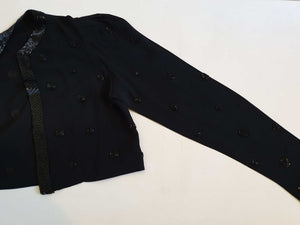 1940s vintage cropped black beaded jacket