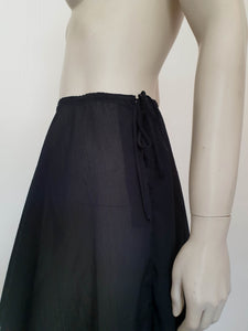 1960s vintage black half petticoat skirt with lace