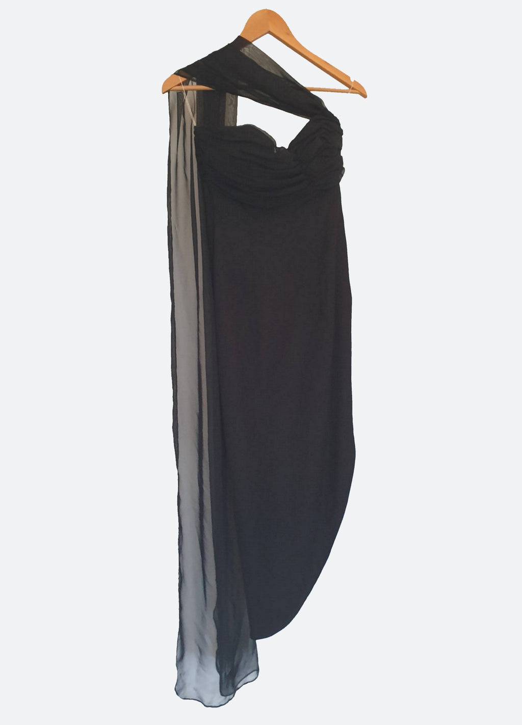 1980s vintage black strapless dress by shute boss studibaker hawk