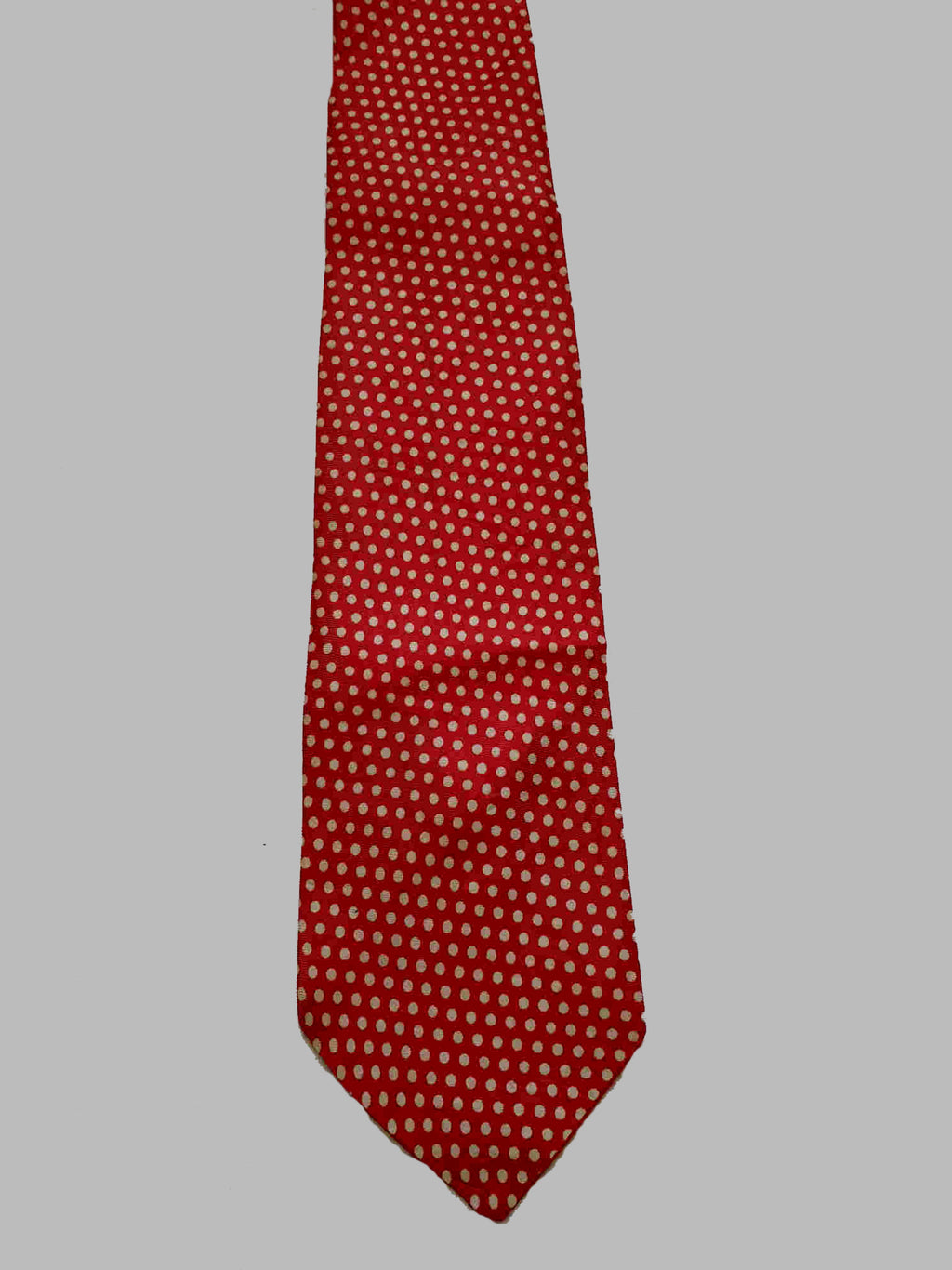 1960s vintage red polka dot rayon tie