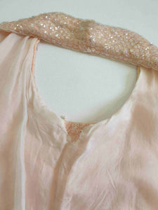 1960s vintage pink wool top with sequins and beading