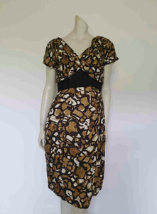 1960s vintage brown silk dress by Baker of Melbourne