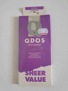 1980s vintage white pale grey sheer tights pantyhose by qdos - XL