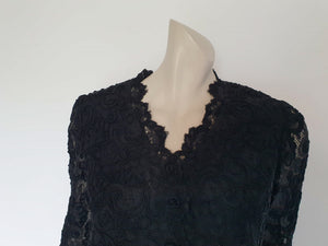 1960s vintage black lace cocktail dress