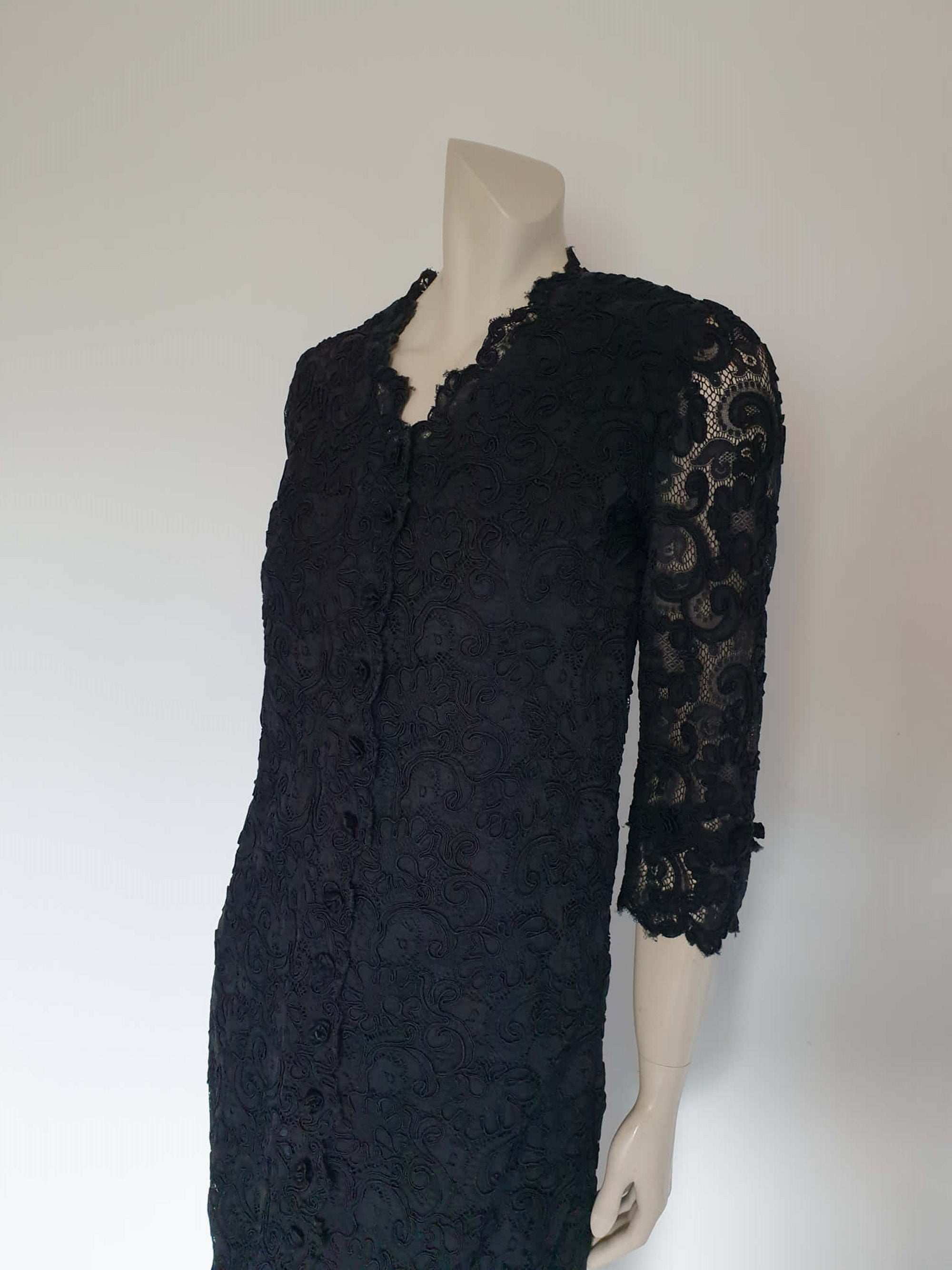 1960s vintage black lace cocktail dress