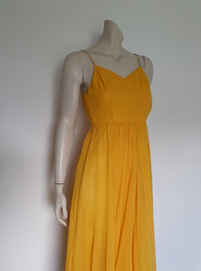 1970s vintage pineapple yellow evening dress with sparkle straps by mia bugga XS