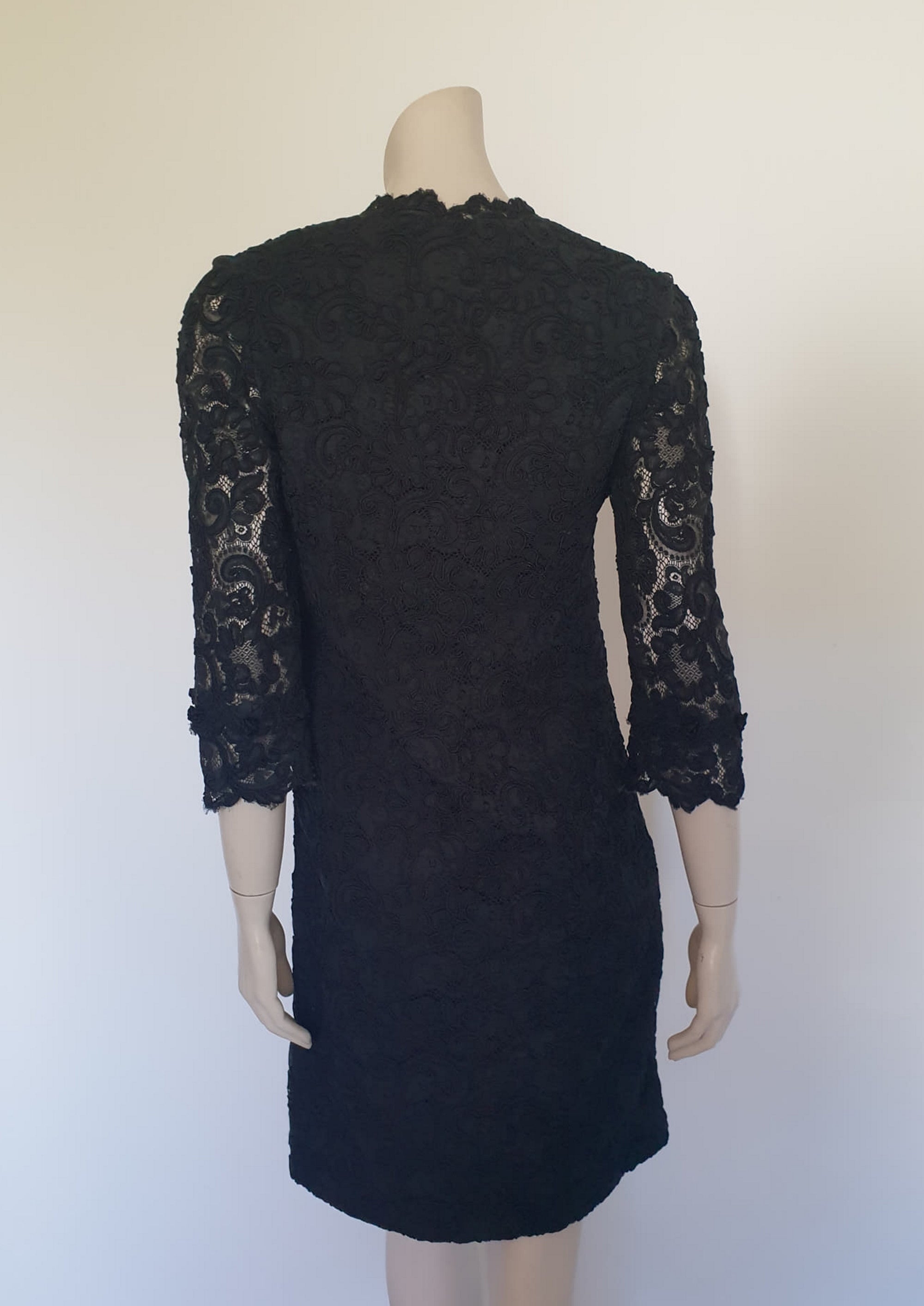 1960s vintage black lace cocktail dress