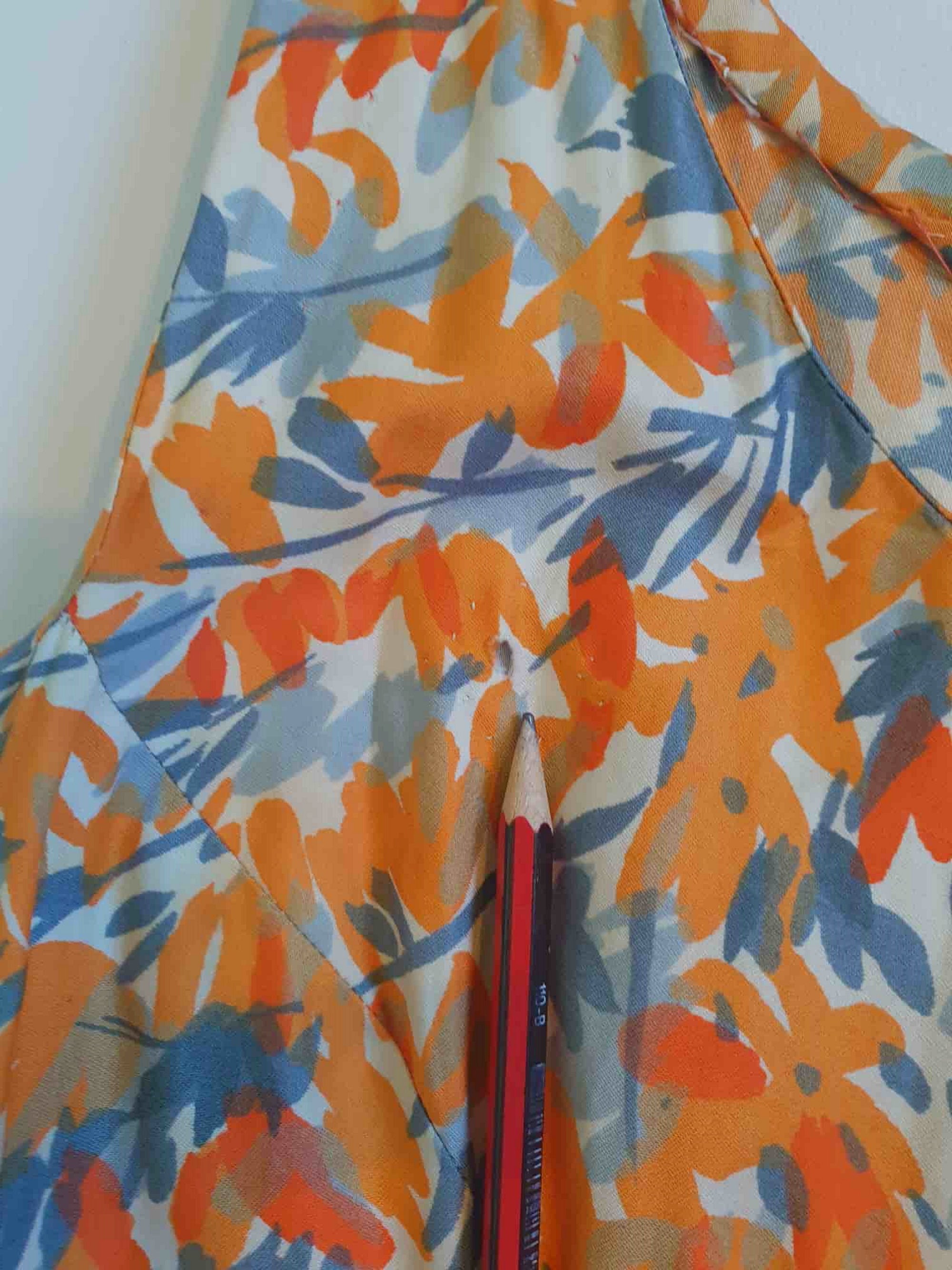 1950s Orange Floral Dress - XS & Petite – Louisa Amelia Jane Vintage