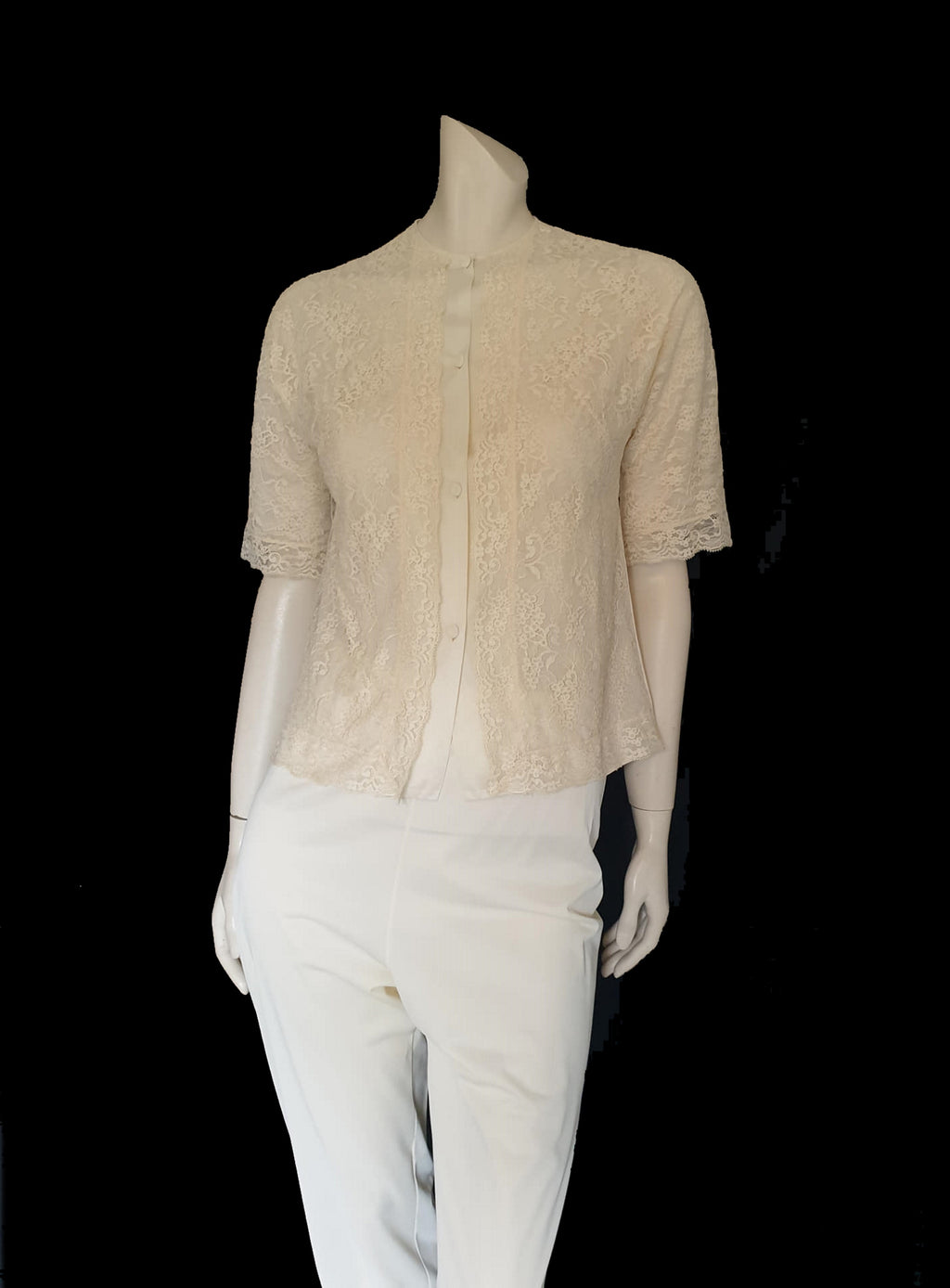 1950s or 1960s pajamas with lace top by vanity fair