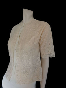 1950s or 1960s pajamas with lace top by vanity fair