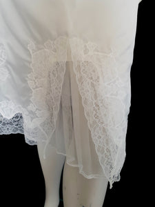 1960s vintage bridal trousseau straight half slip with lace and tulle