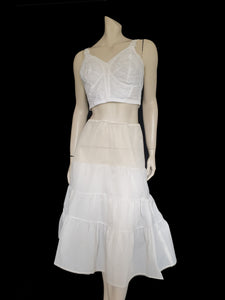 1950s vintage stiff full tiered crinoline petticoat