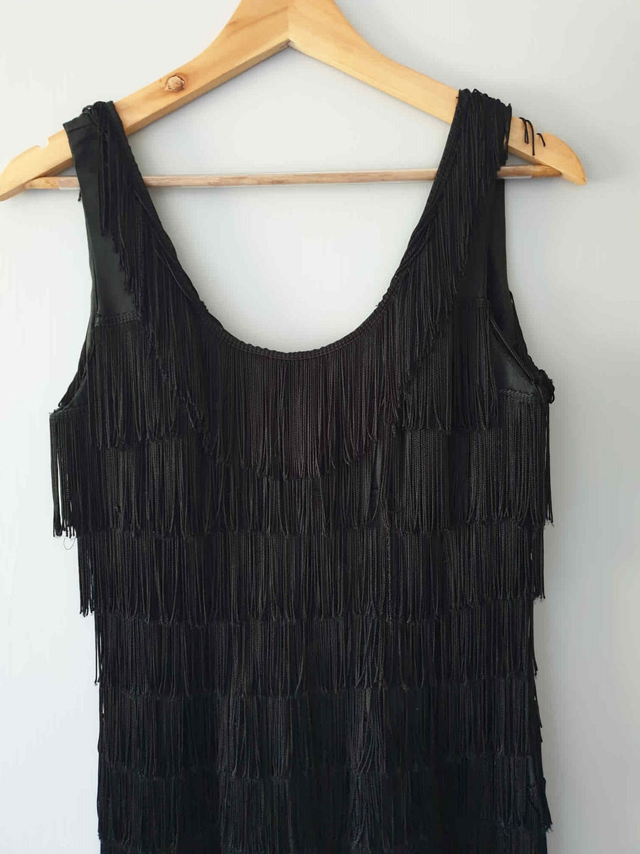 1980s Black Fringe Dress by Roberta - Bust 81 cm – Louisa Amelia Jane ...