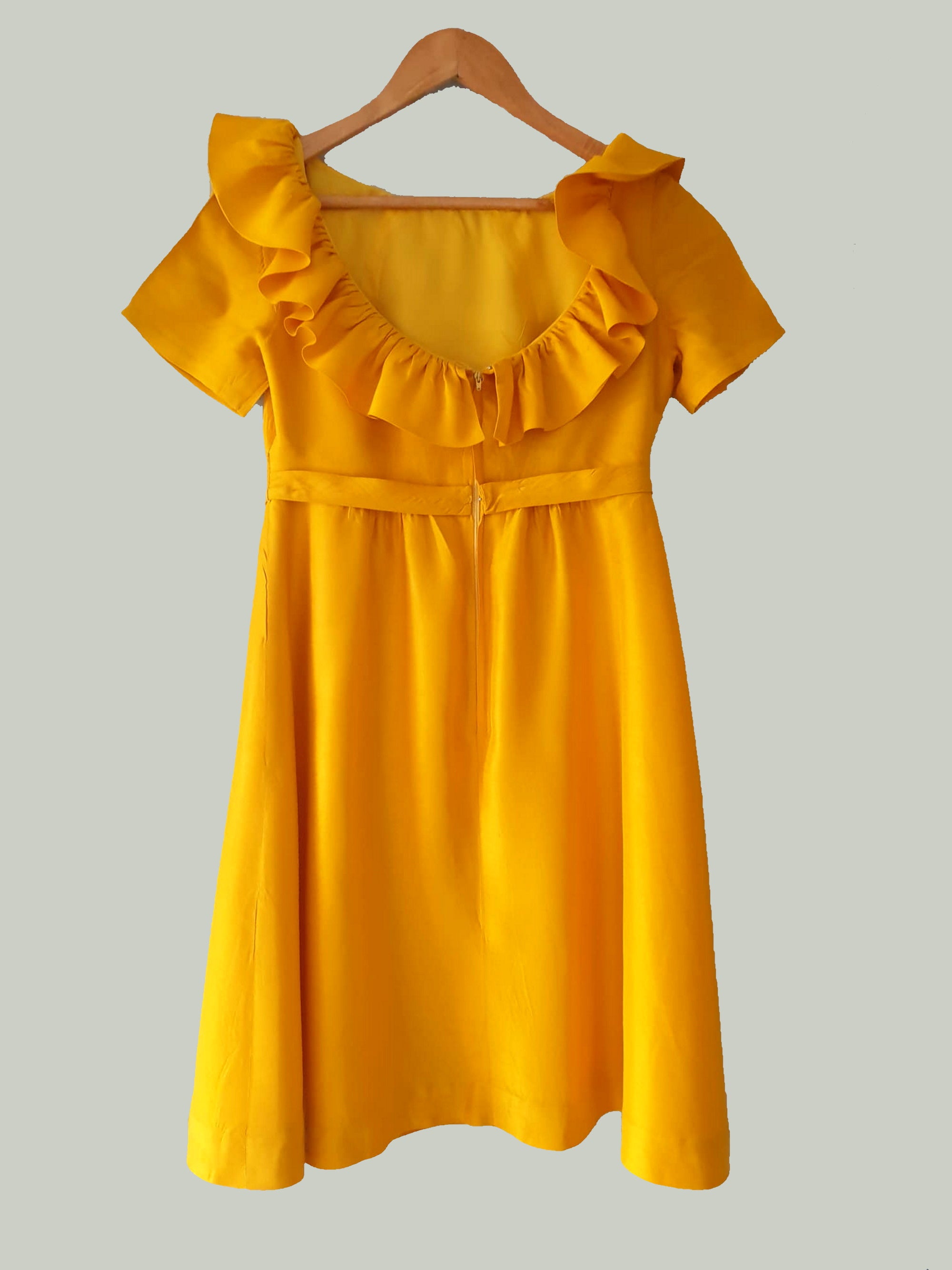Daffodil Yellow Mini Dress by Marcel Fenez - 1960s - Bust 81 cm ...