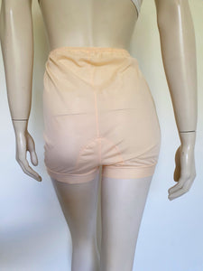 1940s panties, vintage underwear, ruffled, high waist, white cotton, side, Black Label Vintage
