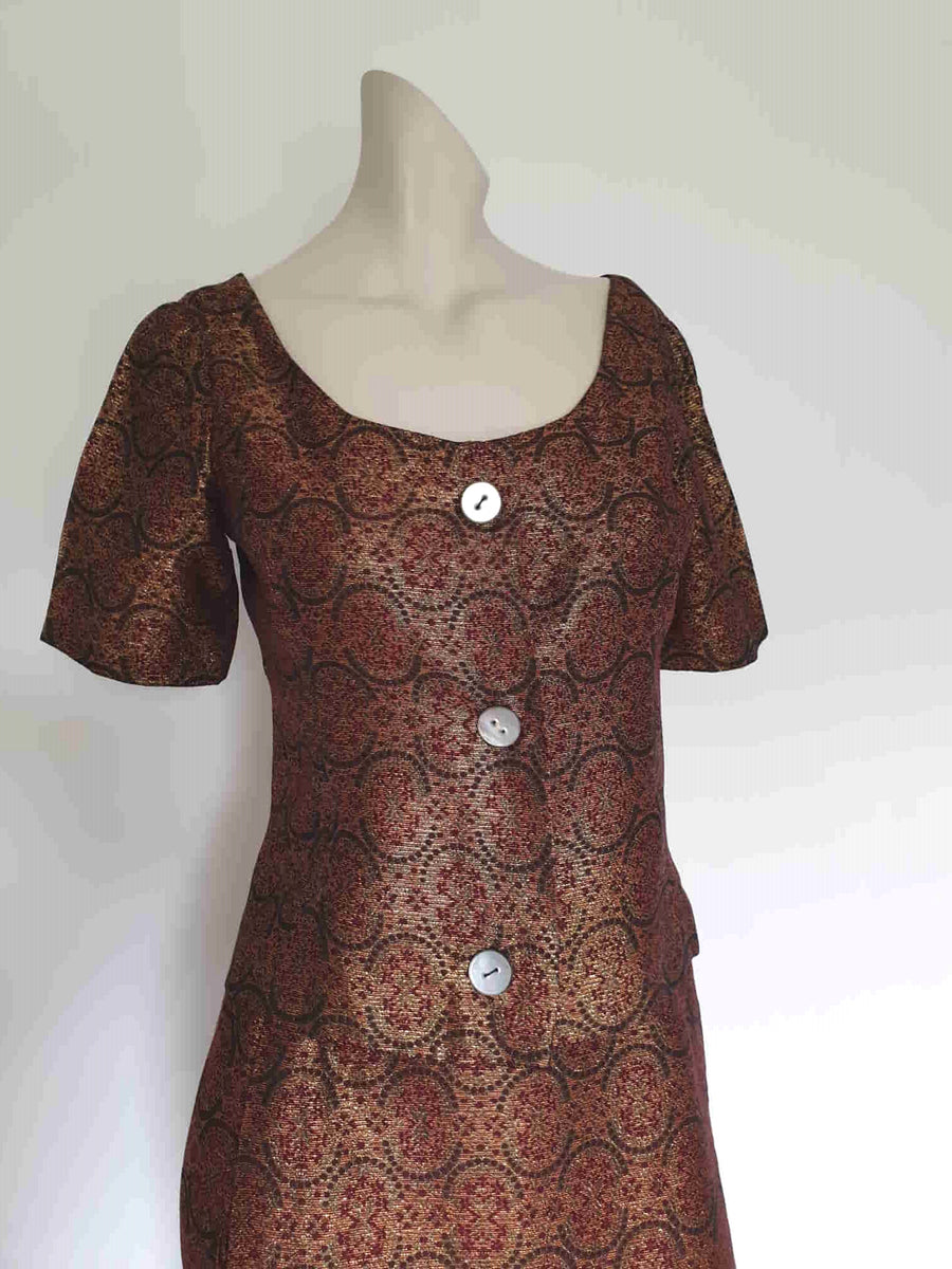 1960s Copper Lurex Two Piece Dress by Polly Peck - S – Louisa Amelia ...