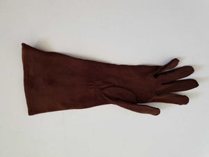 1950s vintage brown cotton gloves Small