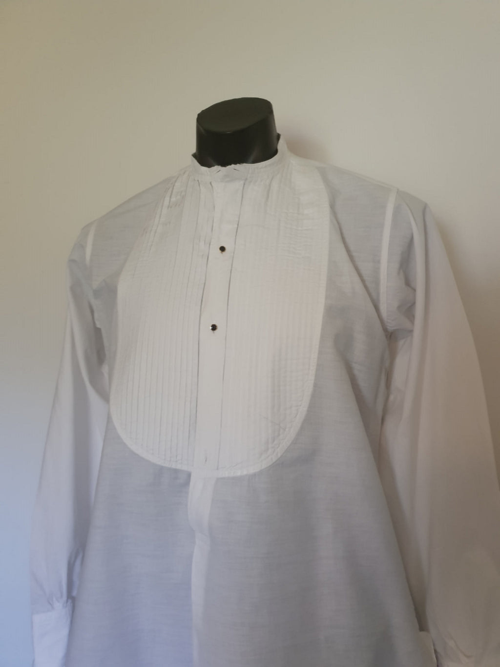 Antique edwardian negligee shirt or pullover dress shirt with band neck by pelaco