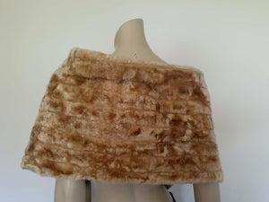 1960s beige fluffy wrap or stole by rikki of melbourne